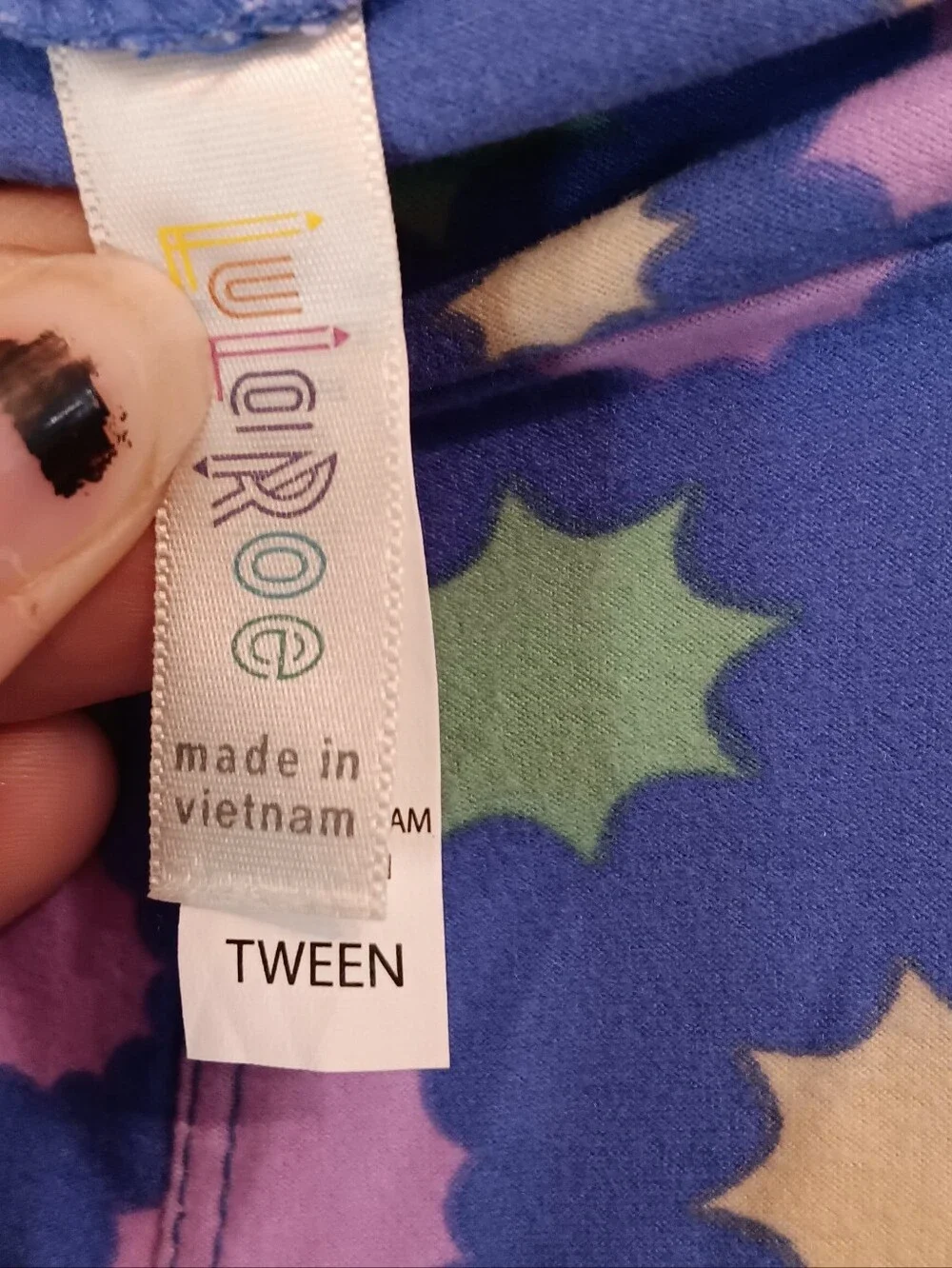 Lularoe Kids Purple Star & Dot  Leggings